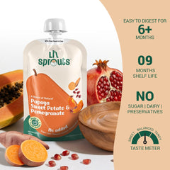 Papaya, Sweet Potato and Pomegranate Puree