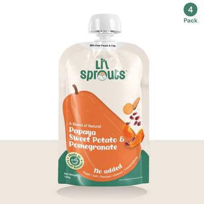 Papaya, Sweet Potato and Pomegranate Puree