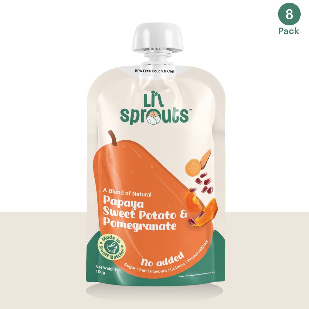 Papaya, Sweet Potato and Pomegranate Puree