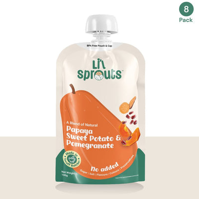 Papaya, Sweet Potato and Pomegranate Puree